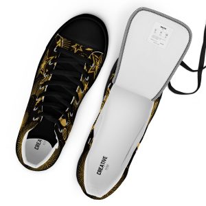 Starry Night High Top Canvas Shoes: Gold Moon