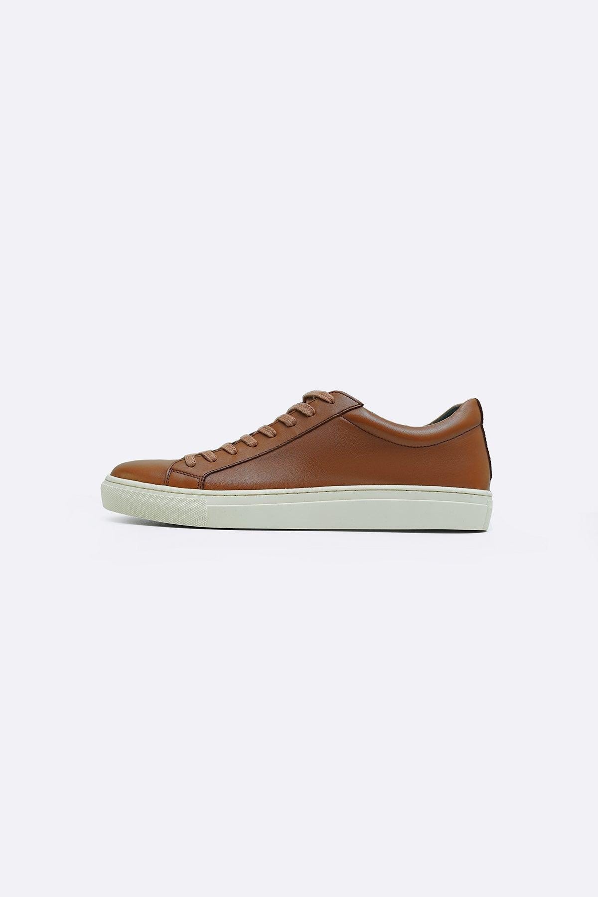 Men's Brown Leather Sneakers Casual Lowtop Trainers Bella Men's Brown Leather Sneakers Casual Lowtop Trainers Bella