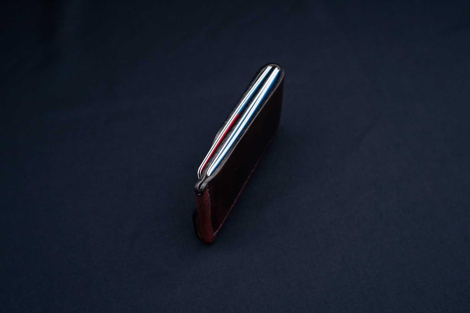 Horween Leather Card Holder Wallet In Burgundy Chromexcel Horween Leather Card Holder Wallet In Burgundy Chromexcel