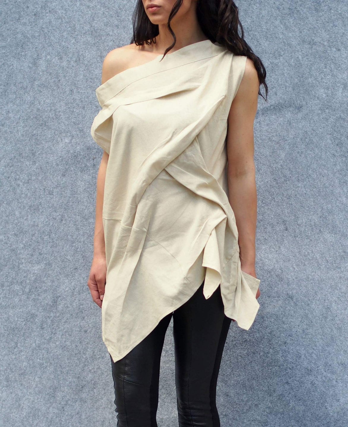 Woman Linen Top/asymmetric Linene Tunic/woman Beige Top/beige Top/woman Woman Linen Top/asymmetric Linene Tunic/woman Beige Top/beige Top/woman