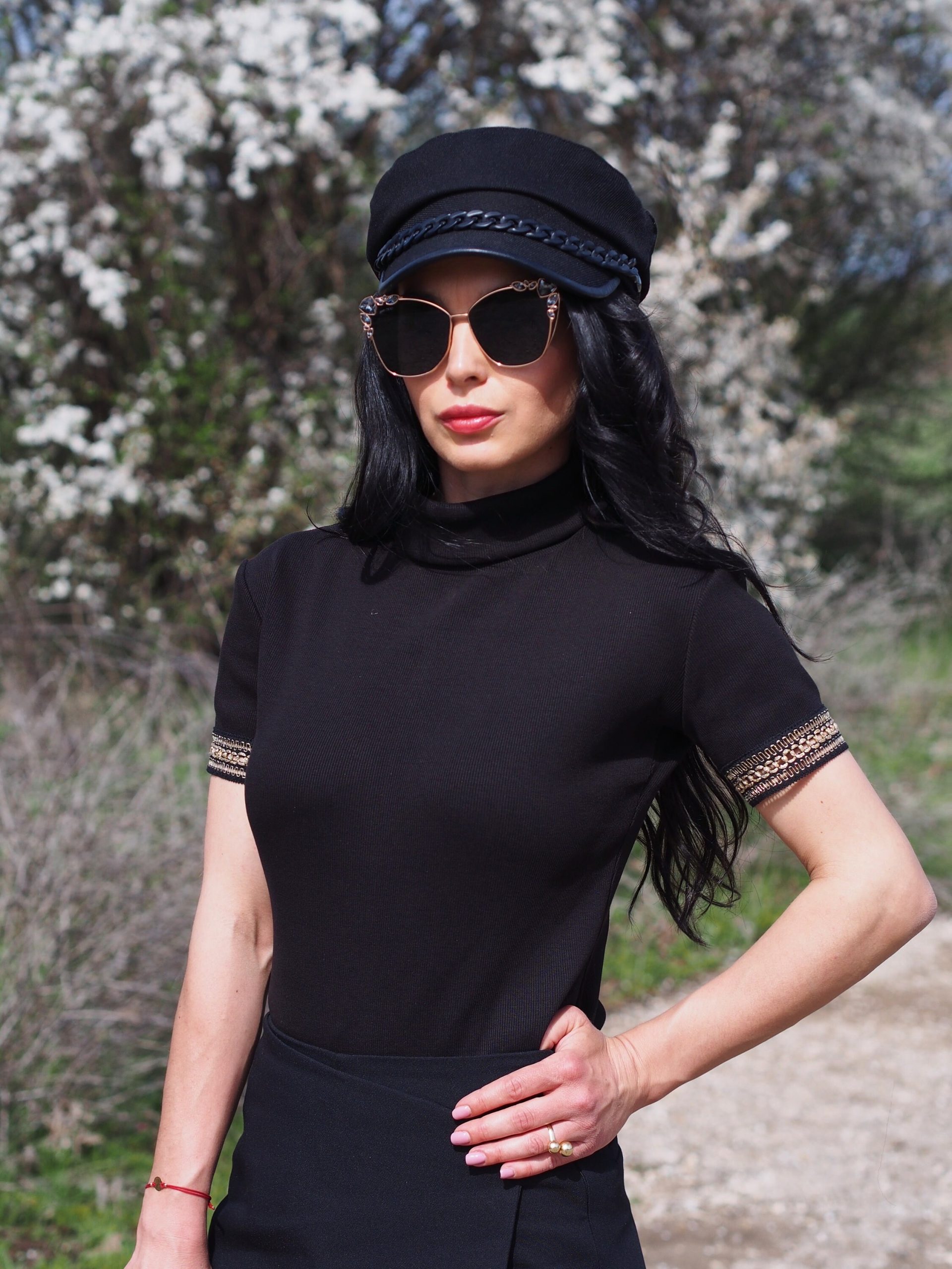 Black Women Top Spring Polo Blouse Extravagant Black Women Top Spring Polo Blouse Extravagant