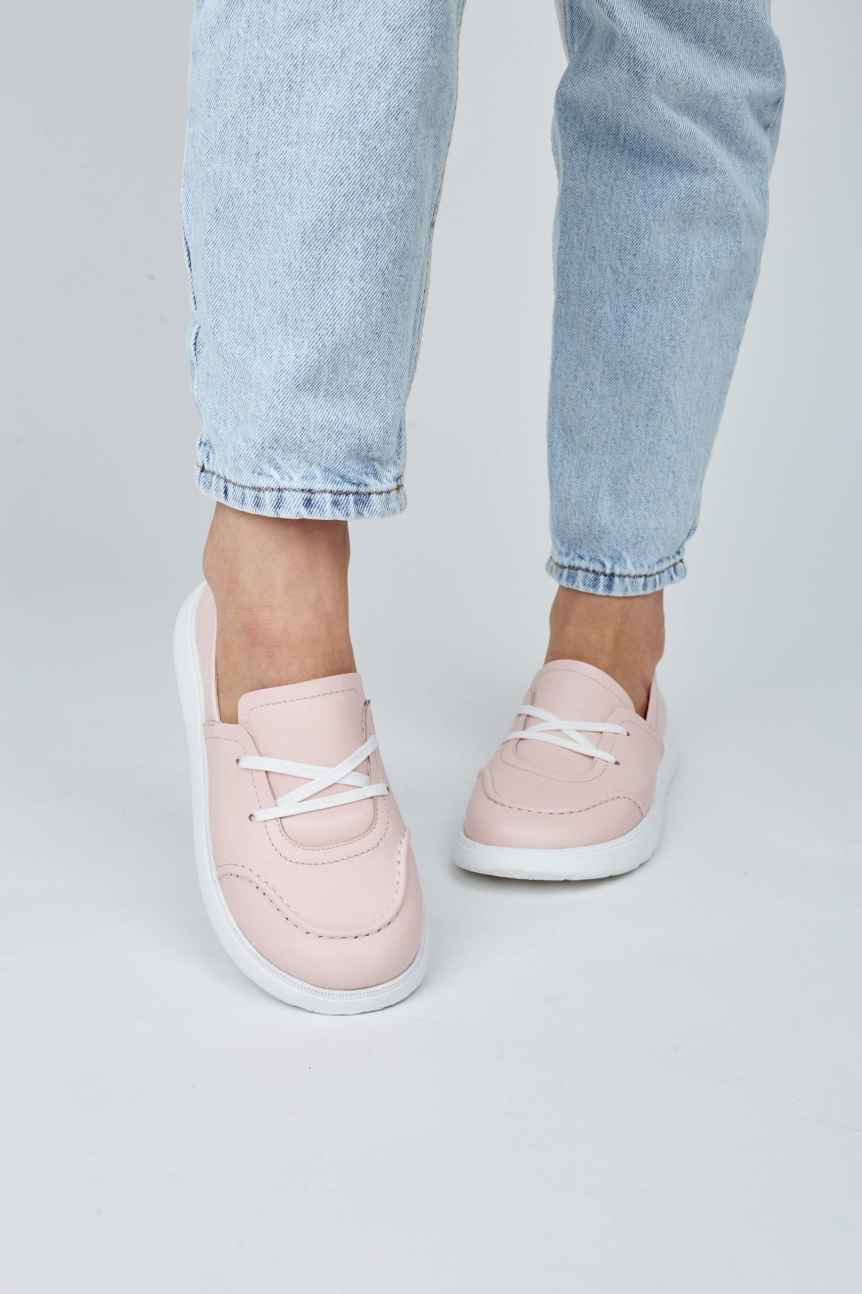 Pink Lace Up Trainers For Woman Soft Sole Pink Lace Up Trainers For Woman Soft Sole