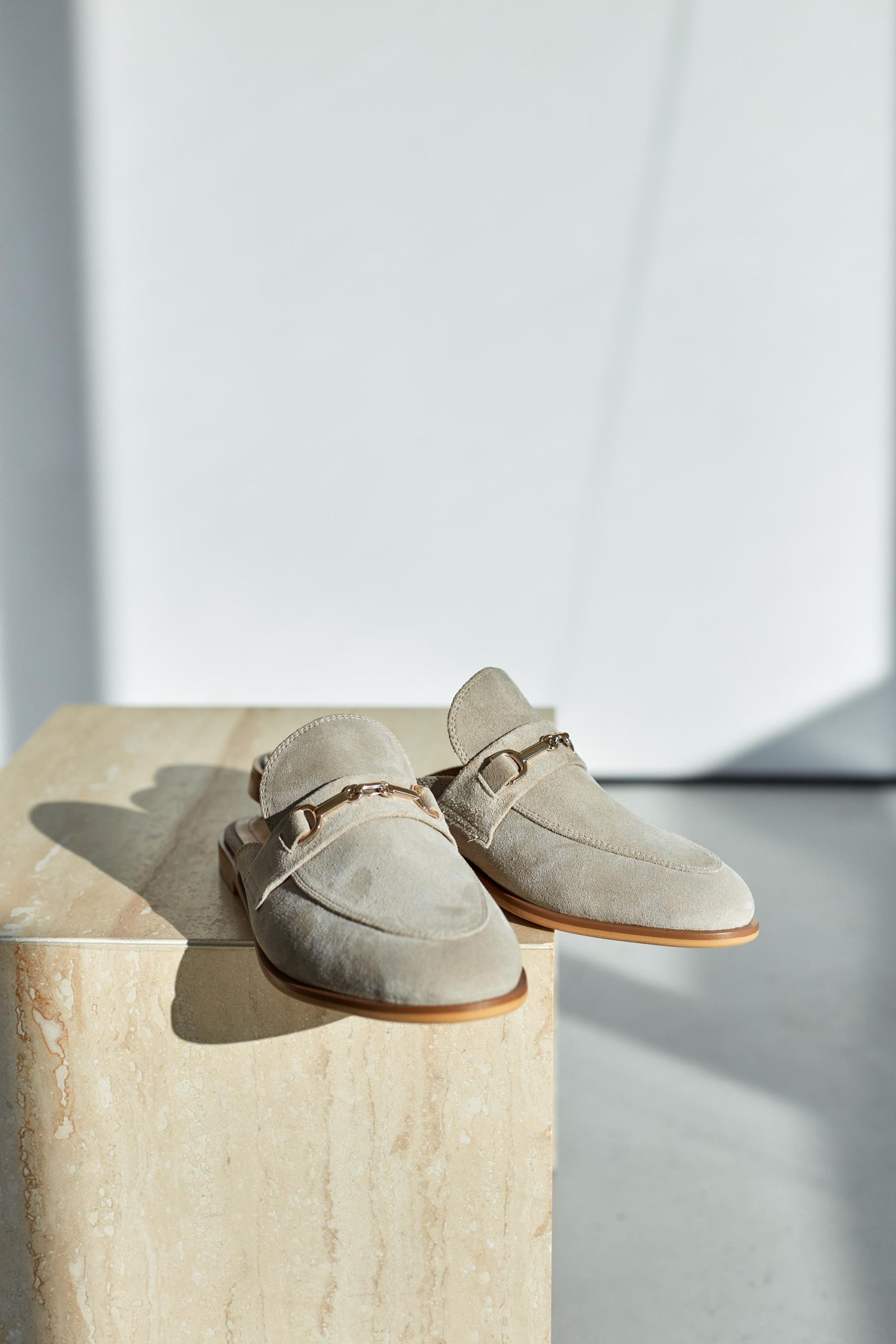Beige Suede Leather Mules For Women Stylish Slip Beige Suede Leather Mules For Women Stylish Slip