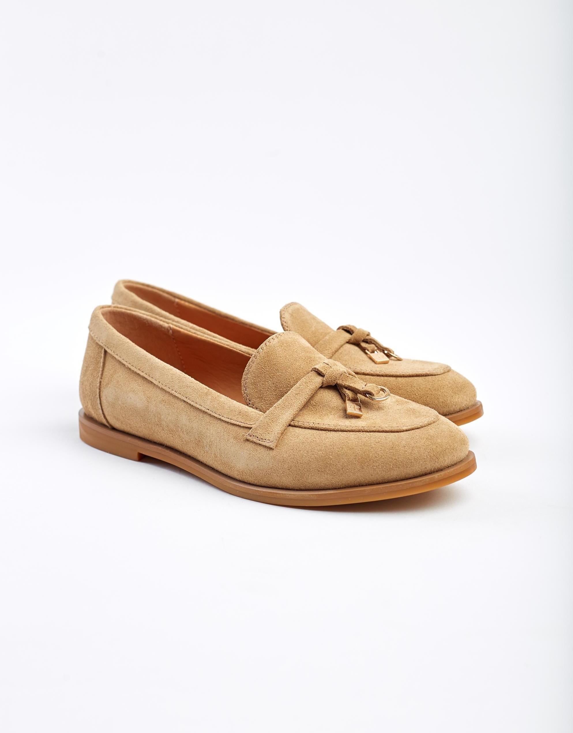 Comfortable Casual Moccasins Beige Suede Loafers For Women Comfortable Casual Moccasins Beige Suede Loafers For Women