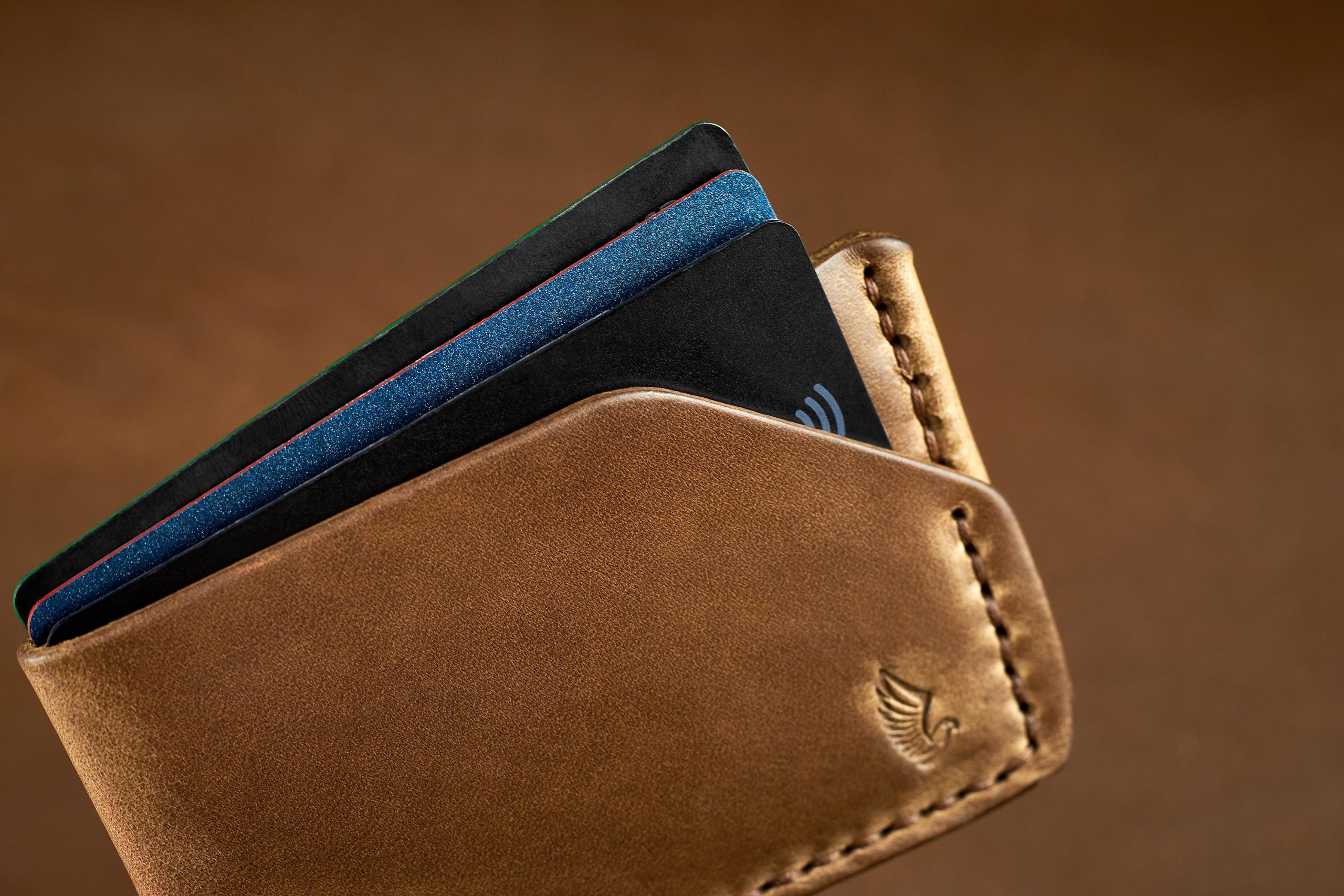Horween Leather Card Holder Wallet In Natural Chromexcel Horween Leather Card Holder Wallet In Natural Chromexcel